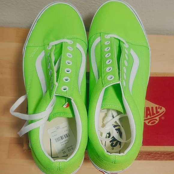New VANS Mens 13 Neon Green Gecko Old Skool Skater Lace Up NIB - Picture 6 of 9